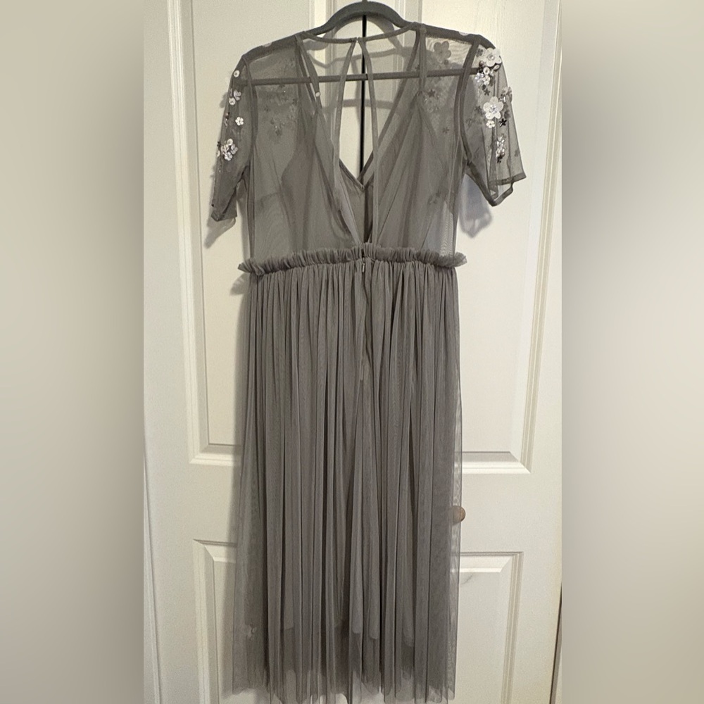 ASOS Gray Dress with White Floral Details - Picture 3 of 6